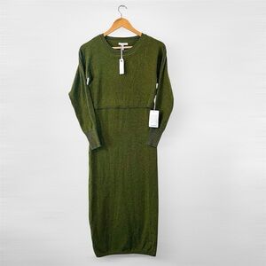 New StitchDrop Sweater Dress Color: Fern (green) Medium